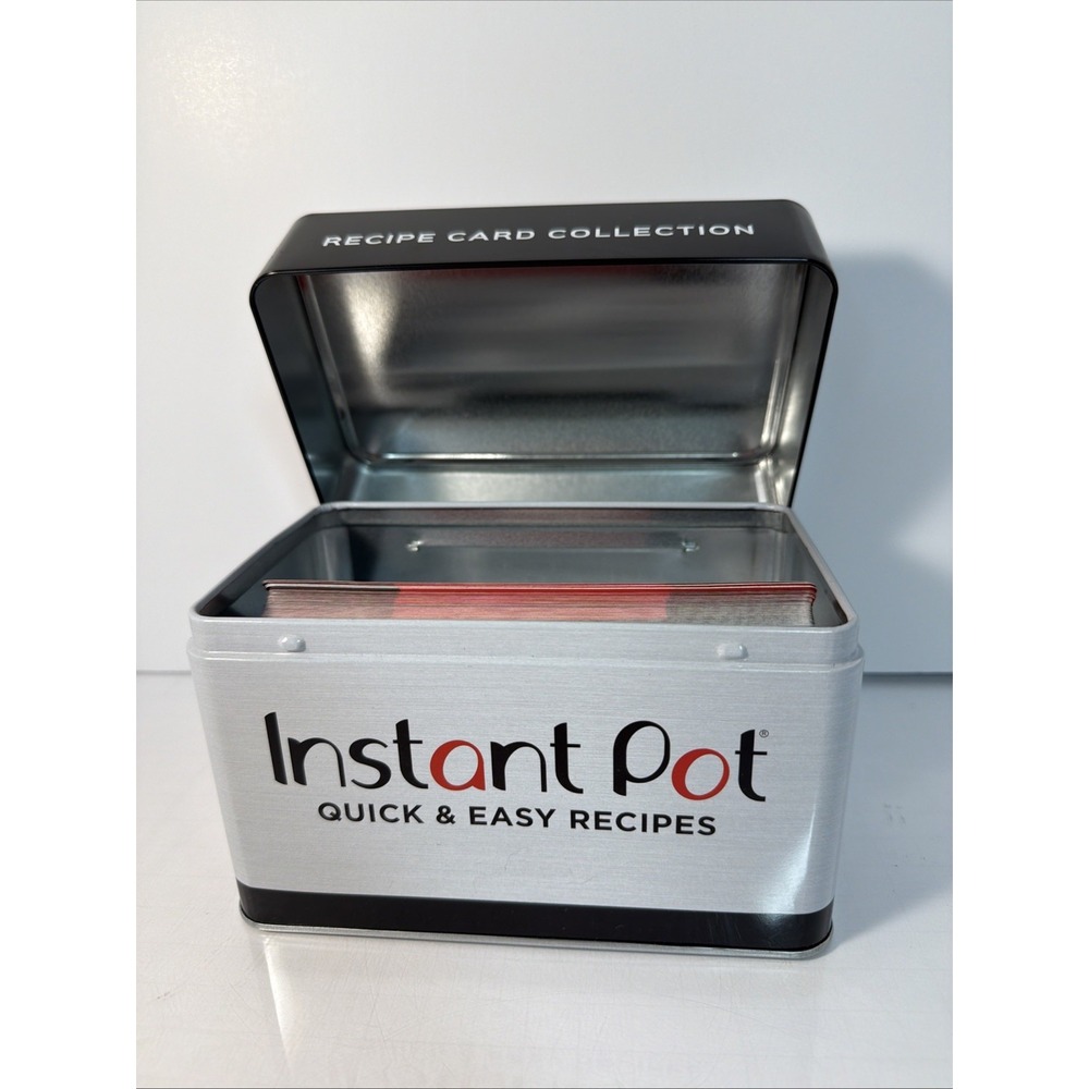 NEW INSTANT POT Official Quick & Easy Recipes 100 Recipe Cards Cookbook Box Tin - Picture 7 of 9